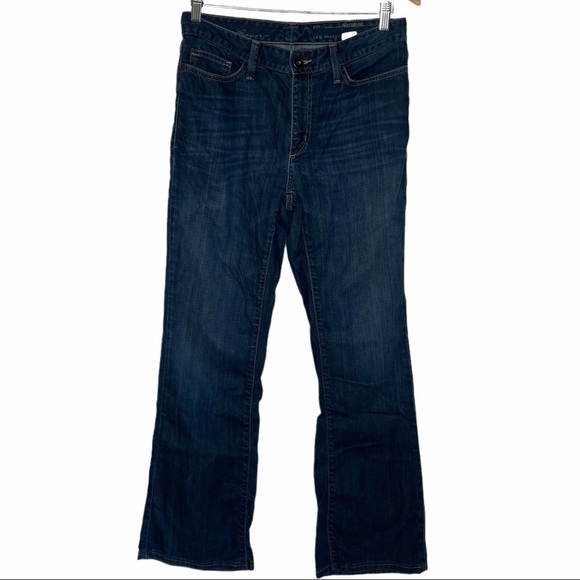 Eddie Bauer Natural Fit Bootcut Specially Dyed Mid Rise Creased Blue Den… - Picture 3 of 15